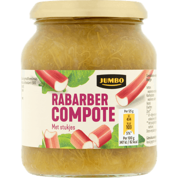 Jumbo Rabarbercompote met Stukjes 360 g