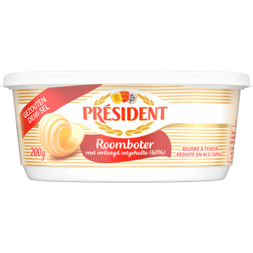 Président Gezouten Roomboter met Verlaagd Vetgehalte (60%) 200 g