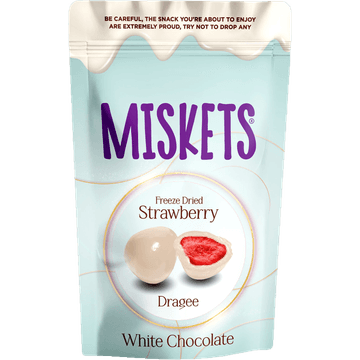 Miskets White Chocolate Coated Freeze Dried Strawberry 80g