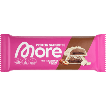 More Satisbite Bar White Hazelnut Nougat 2x25g