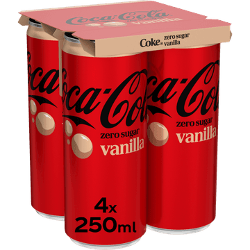 Coca-Cola Zero Sugar Vanilla 4 x 250 ml