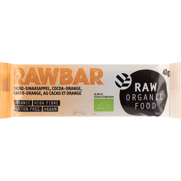 Raw Organic Food Rawbar Cacao-Sinaasappel 40 g