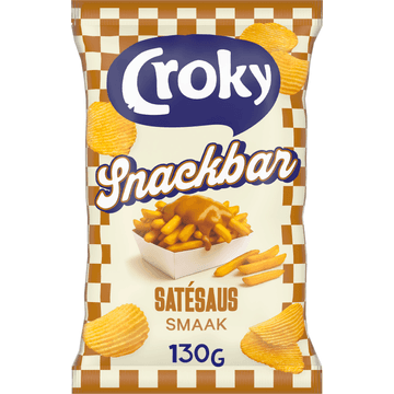 Croky Chips Snackbar Satésaus 130g