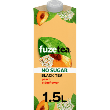 FuzeTea No Sugar Black Tea Perzik- en Vlierbloesemsmaak 1,5 L