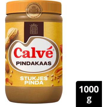 Calve Pindakaas Stukjes Pinda 1000 g