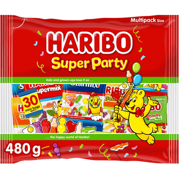 Haribo Super Party Uitdeelzakjes 480 g