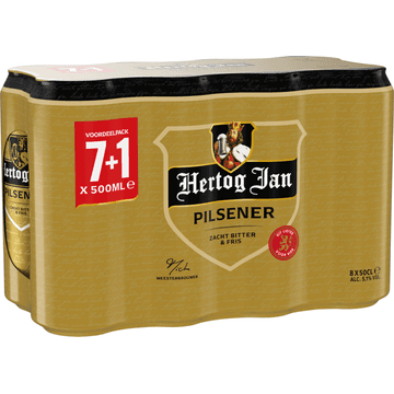 Hertog Jan Natuurzuiver Bier Blikken 7+1 Voordeelpack 8 x 50 cl