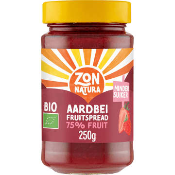 Zonnatura Biologische Fruitspread 75% Aardbei 250 g