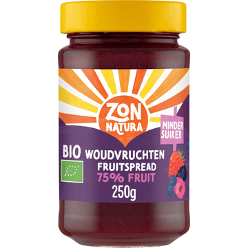 Zonnatura Biologische Fruitspread 75% Woudvruchten 250 g