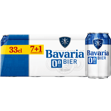 Bavaria - 0.0% Alcoholvrij - Blik Voordeelpack - 7+1 - 8 x 330ML