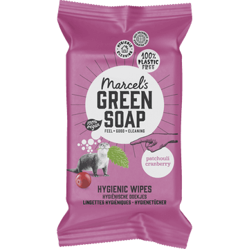 Marcel’s Green Soap hygiënische schoonmaakdoekjes Patchouli & Cranberry - 60st