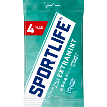 Sportlife Extramint Suikervrije kauwgom 4 x 18 g