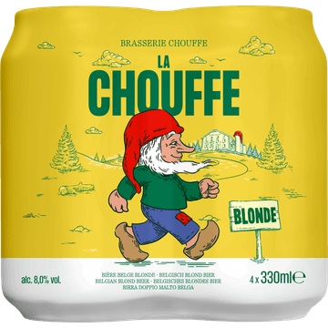 La Chouffe - Blond Belgisch Bier - Blik - 4 x 330ML