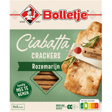 Bolletje Ciabatta Crackers Rozemarijn 8 x 2 Stuks 190 g