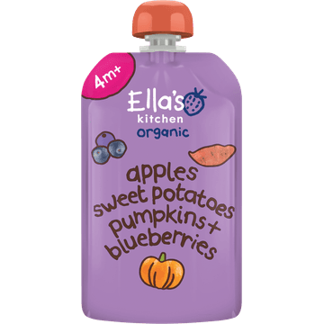 Ella's Kitchen Zoete aardappel, pompoen + bosbes 4+ biologisch 120 g