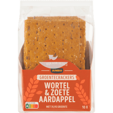Jumbo Groentecrackers Wortel & Zoete Aardappel 10 Stuks