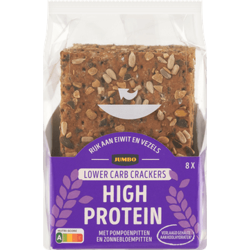 Jumbo Crackers High Protein met Pompoenpitten en Zonnebloempitten 8 Stuks