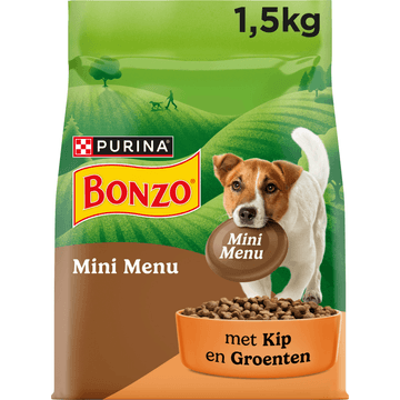 BONZO Mini Menu met Kip hondenvoer, hondenbrokken voor kleine honden 1,5kg
