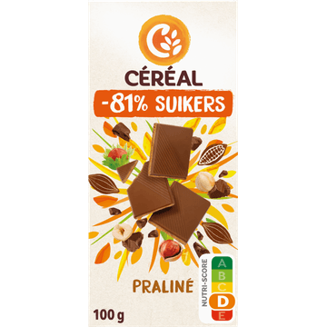 Céréal Minder Suikers Melkchocolade Praliné 100 g