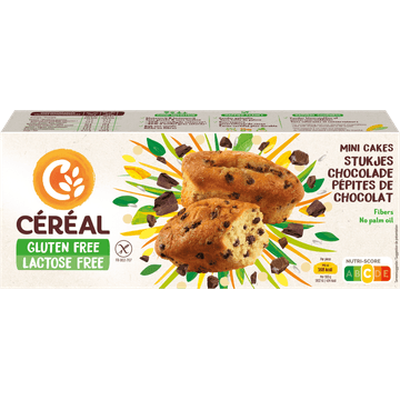 Céréal Gluten Free Lactose Free Mini Cakes Stukjes Chocolade 6 Stuks 230 g