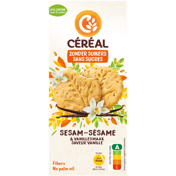 Céréal Zonder Suikers Koekjes Sesam & Vanillesmaak 132 g