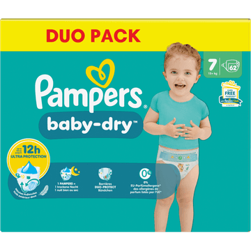 Pampers Baby-Dry Maat 7, 62 Luiers