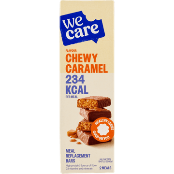 WeCare Flavour Chewy Caramel Meal Replacement Bars 2 x 60 g