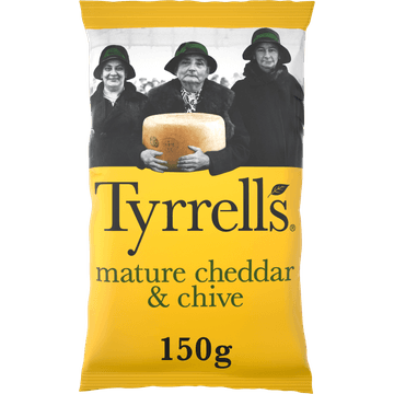 Tyrrell's Slow-Cooked Crisps Mature Cheddar & Chive 150 g