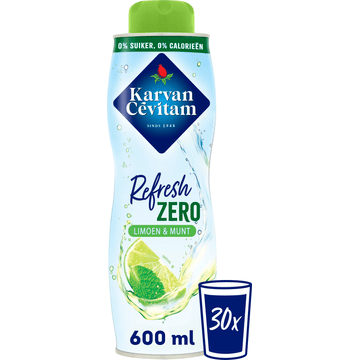 Karvan Cévitam Zero Limoen en Munt Siroop 600 ml