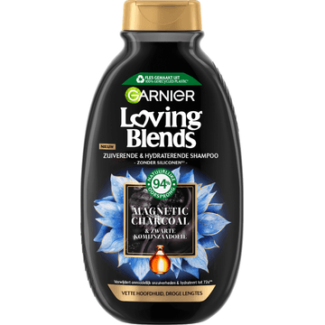 Garnier Loving Blends - Shampoo - Magnetic Charcoal - Vette hoofdhuid & droge lengtes - 300 ml
