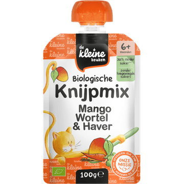 De Kleine Keuken Biologische Knijpmix Mango Wortel & Haver 6+ Maanden 100 g