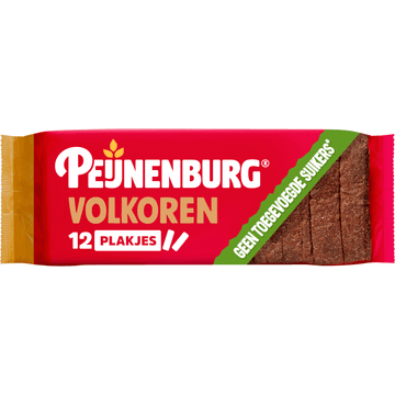Peijnenburg ontbijtkoek volkoren zonder toegevoegde suikers gesneden 12 plakjes