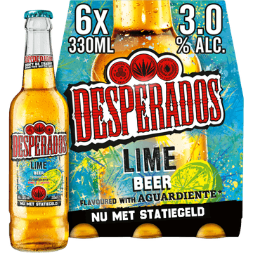 Desperados Lime Bier Fles 6 x 330ml