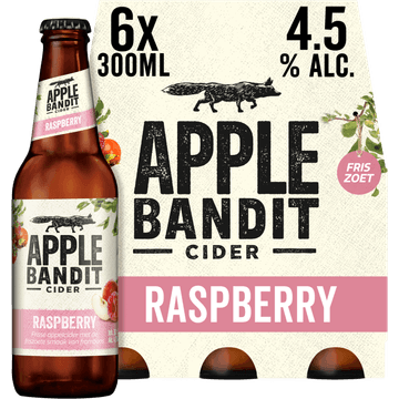 Apple Bandit Raspberry Cider Fles 6 x 300ml
