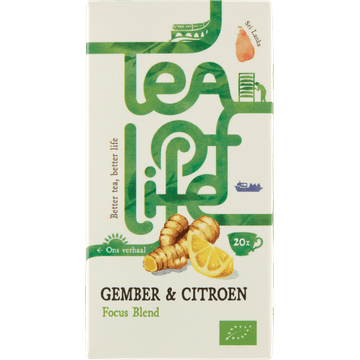 Tea of Life Gember & Citroen Focus Blend 20 Stuks 30 g