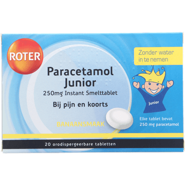 Roter Paracetamol junior smelttablet 250 mg, 20 stuks