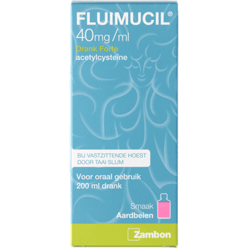 Fluimucil hoestdrank forte, 200 ml (40 mg/ml)