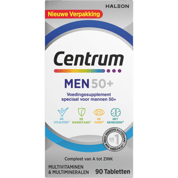 Centrum Men 50+ multivitaminen & multimineralen tabletten, 90 stuks