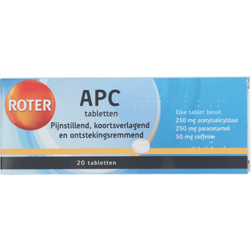 Roter APC tabletten (pijnstillers), 20 stuks