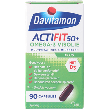 Davitamon Actifit 50+ Omega-3 visolie capsules, 90 stuks
