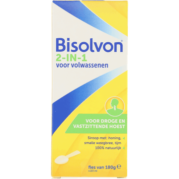 Bisolvon 2-in-1 voor volwassenen hoestsiroop 180 g