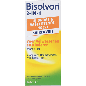Bisolvon 2-In-1 hoestdrank suikervrij (siroop, 120 ml)