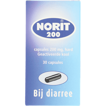 Norit Capsules diarreeremmers 200 mg, 30 stuks