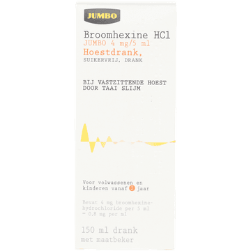 JUMBO Broomhexine HCl hoestdrank (4 mg/5 ml), 150 ml