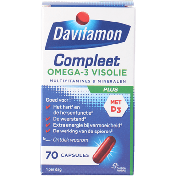 Davitamon Compleet Omega-3 visolie capsules, 70 stuks