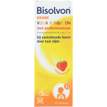 Bisolvon hoestdrank voor kinderen aardbei 4mg/5ml 125ml