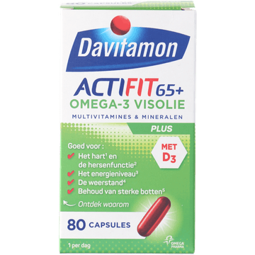 Davitamon Actifit 65+ Omega-3 visolie capsules, 80 stuks