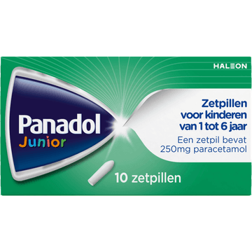 Panadol Junior zetpillen 250 mg, 10 stuks