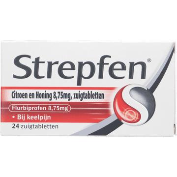 Strepsils Strepfen Citroen en Honing zuigtabletten bij keelpijn 8,75 mg, 24 stuks