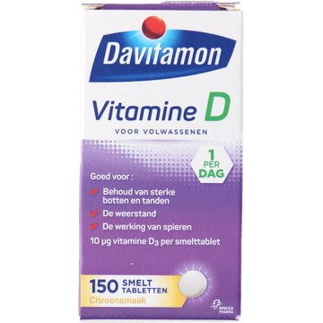 Davitamon Vitamine D smelttabletten voor volwassenen, 150 stuks